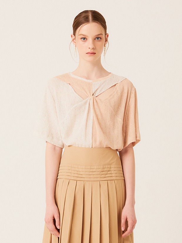 TWISTED LINEN KNIT TOP (IVORY)